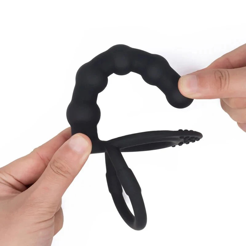 Double Penetration Anal Sex Toys For Men & Women - Dildo Penis Butt Plug, Anal Beads & Cock Ring for Delay Ejaculation