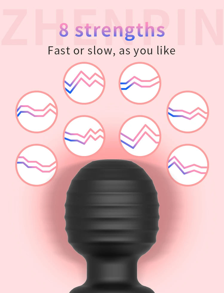 Rechargeable AV Vibrator Adult Toy for Solo Play & Couple Intimacy 20 Vibration Patterns 3 Intensity Levels Enhanced Pleasure