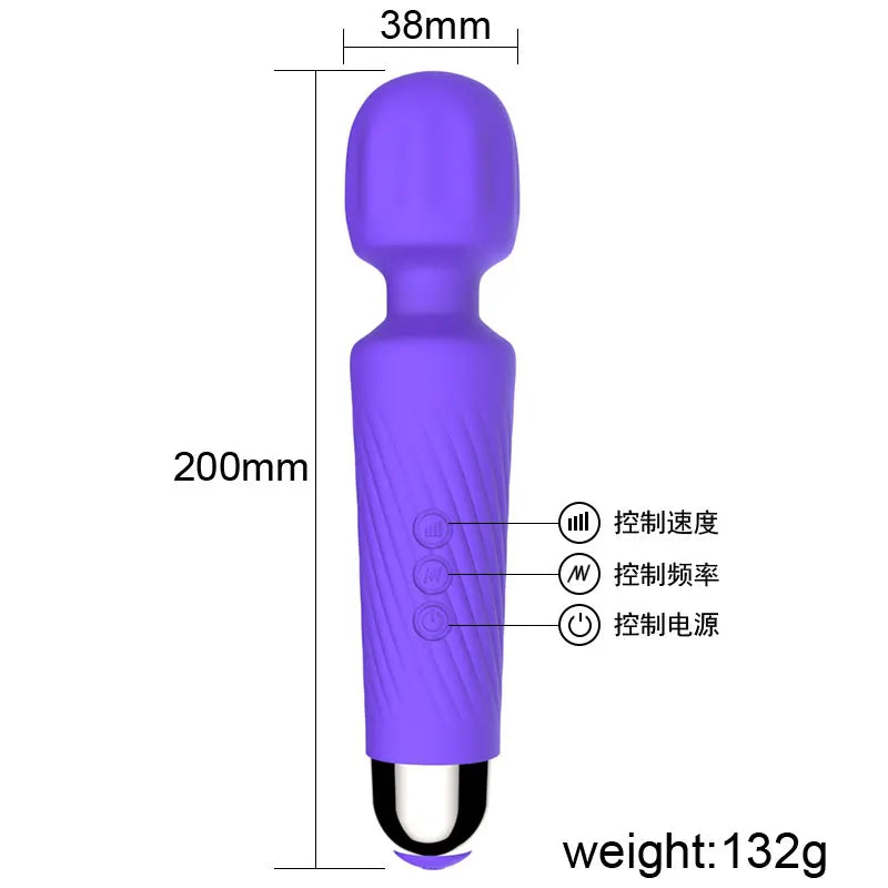Custom Rechargeable Wireless Adult Toy Cordless Vibrating Av Massager Wand Vibrator for Women