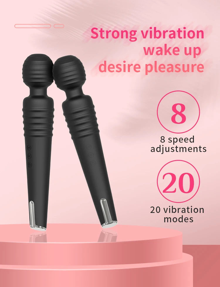 Rechargeable AV Vibrator Adult Toy for Solo Play & Couple Intimacy 20 Vibration Patterns 3 Intensity Levels Enhanced Pleasure