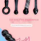 Black Crystal Glass Toys Dildo Anal Plug Gay Sex Toys Double Anal Beads For Men/Women Vaginal Anal Dilation Butt Plug
