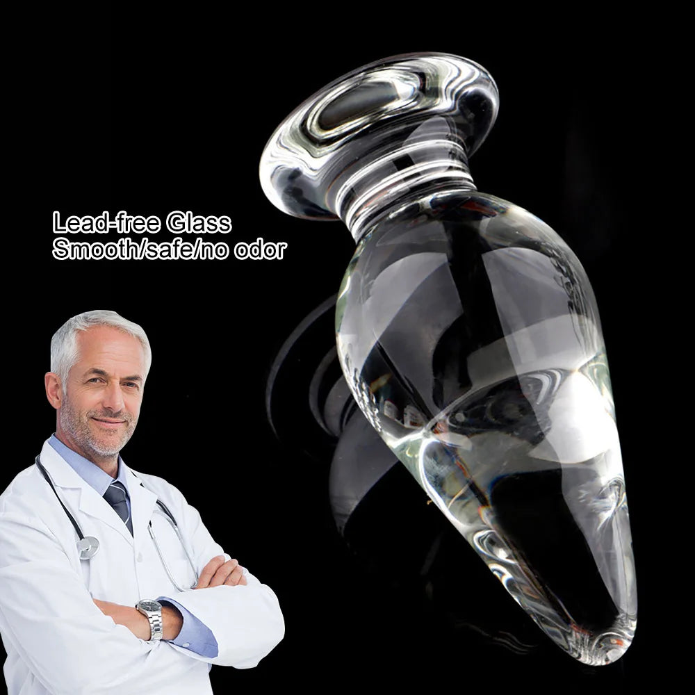 5/5.5cm Glass Anal Plug Smooth Lead-Free Glass Butt Plug Anal Dilatation Training Sex Toys For Women Men Gay Prostate Massage