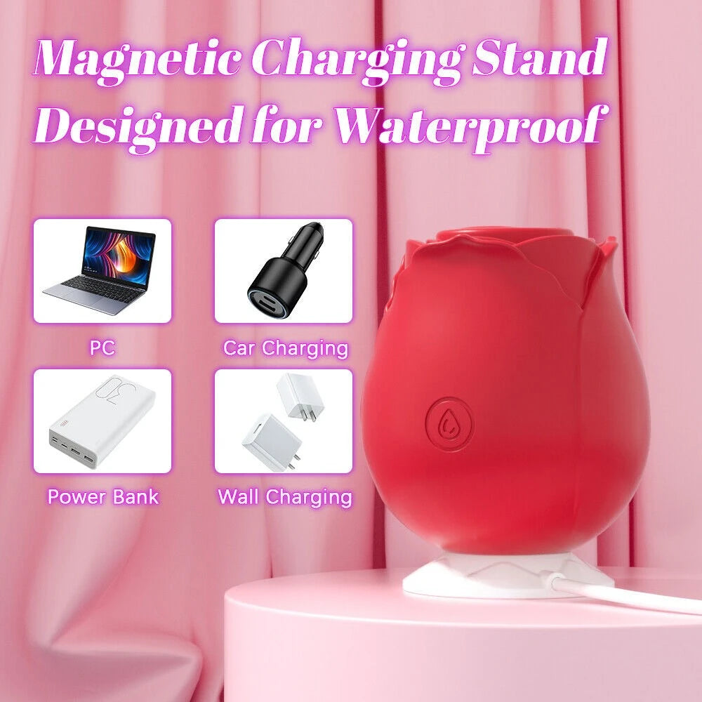 Rose Vibrator Toy For Women Vacuum Stimulator Oral Nipple Clit Sucker Female Sex Toys Goods for Female Adults