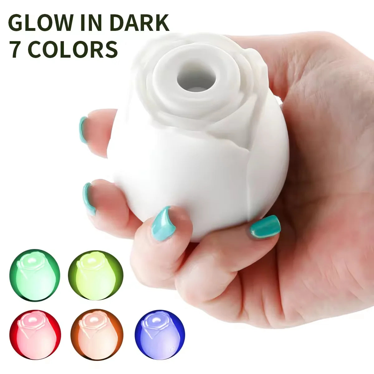Glow in the Dark Rose Vibe Clitoral Sucking Vibrator Nipple Sucker Clitoris Stimulator Glowing Rose Vibrator Women Sex Rose Toy