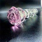 Luminous Glass Dildo Rose Anal Plug Glow in The Dark Butt Plug Anal Beads Penetration Anal Couples Play Adult Sex Toy