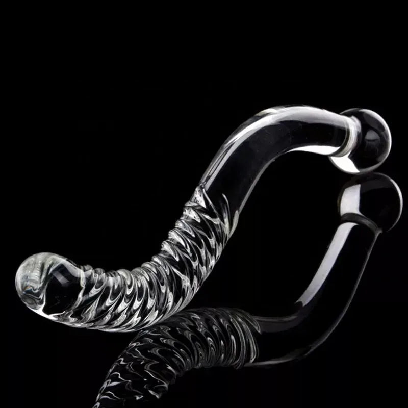 Glass Dildos Wand Crystal Sex Toys Anal Plugs Vagina Stimulator Curve Glass Self-Pleasure Erotic Glass Sex Toys