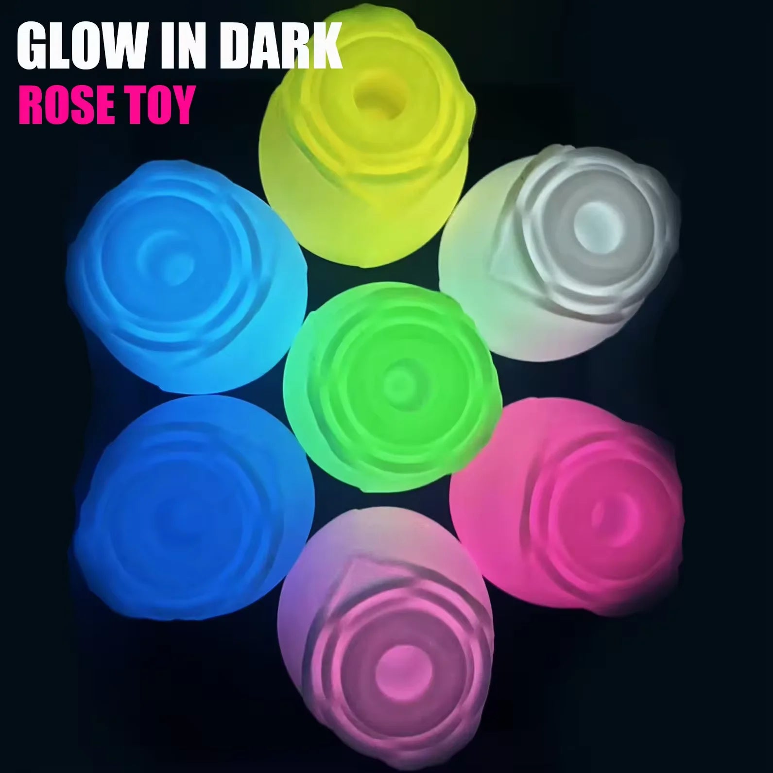 Glow in the Dark Rose Vibe Clitoral Sucking Vibrator Nipple Sucker Clitoris Stimulator Glowing Rose Vibrator Women Sex Rose Toy