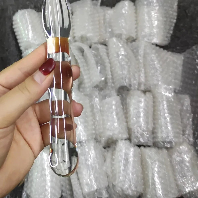 Glass Dildos Wand Crystal Sex Toys Anal Plugs Vagina Stimulator Curve Glass Self-Pleasure Erotic Glass Sex Toys