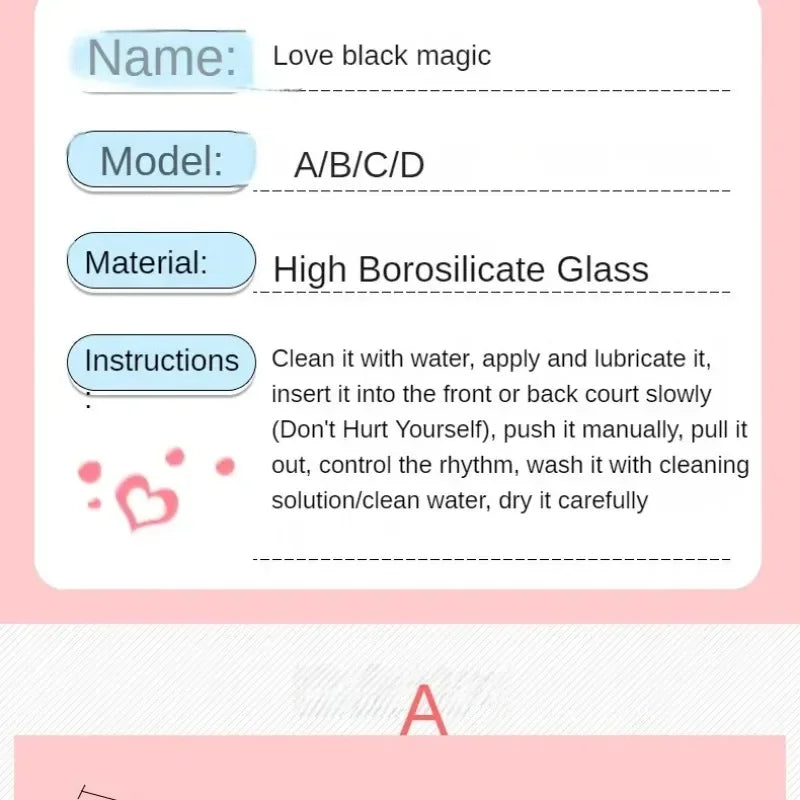 Black Crystal Glass Toys Dildo Anal Plug Gay Sex Toys Double Anal Beads For Men/Women Vaginal Anal Dilation Butt Plug