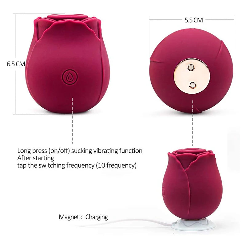 Glow in the Dark Rose Vibe Clitoral Sucking Vibrator Nipple Sucker Clitoris Stimulator Glowing Rose Vibrator Women Sex Rose Toy