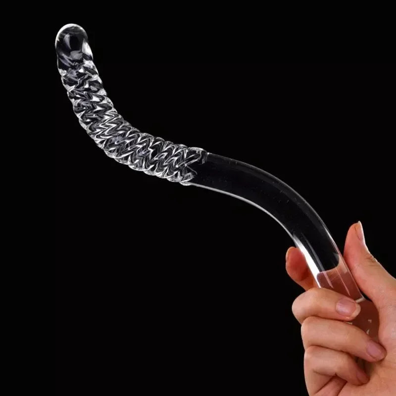 Glass Dildos Wand Crystal Sex Toys Anal Plugs Vagina Stimulator Curve Glass Self-Pleasure Erotic Glass Sex Toys