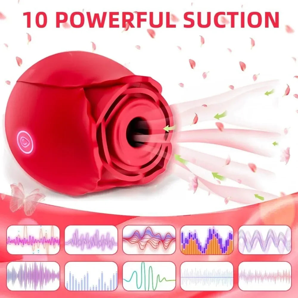 Rose Vibrator Toy For Women Vacuum Stimulator Oral Nipple Clit Sucker Female Sex Toys Goods for Female Adults