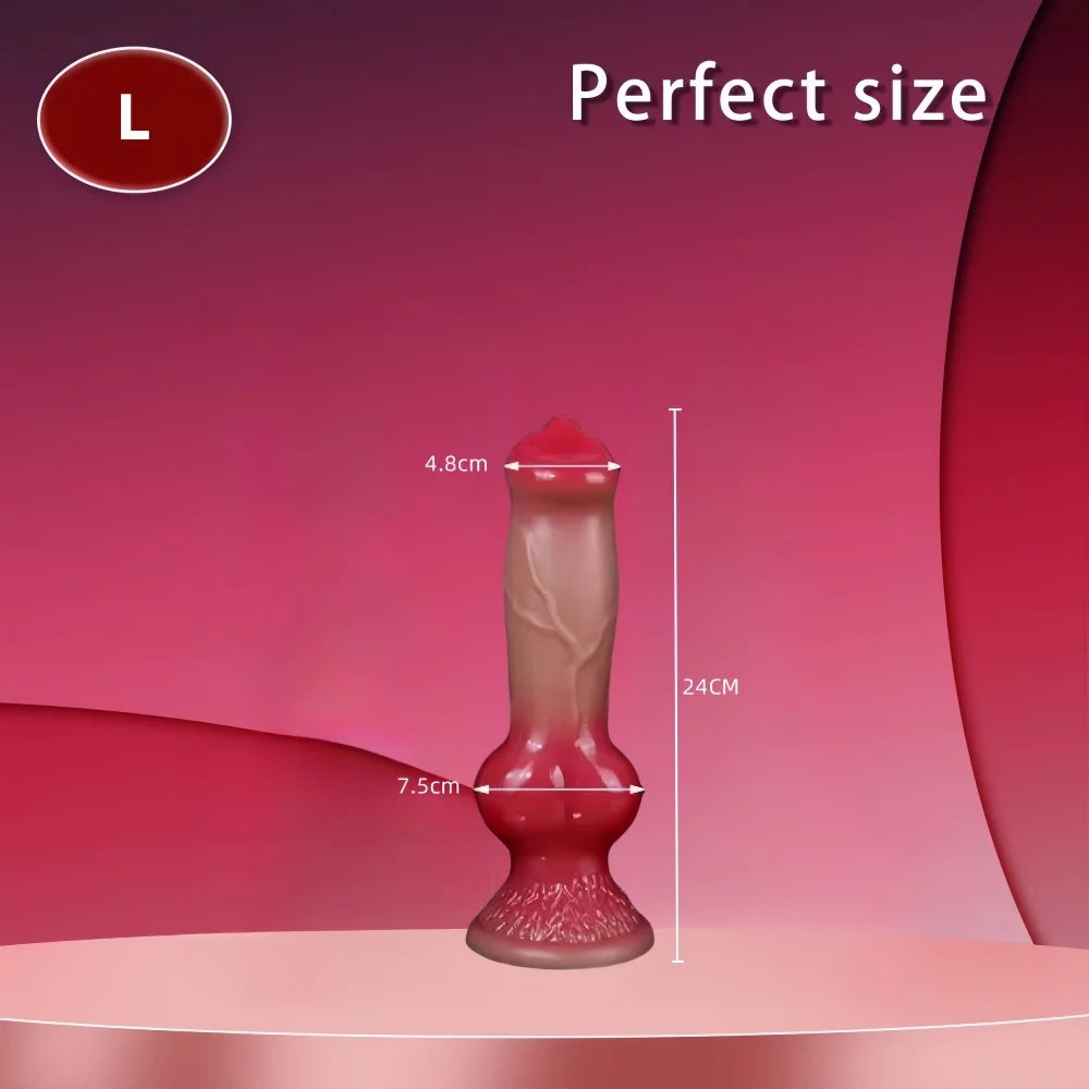 Realistic Animal Dog Dildo Soft Silicone Vaginal Vestibule Plug With Suction Cup Prostate Massager Male Female Masturbator