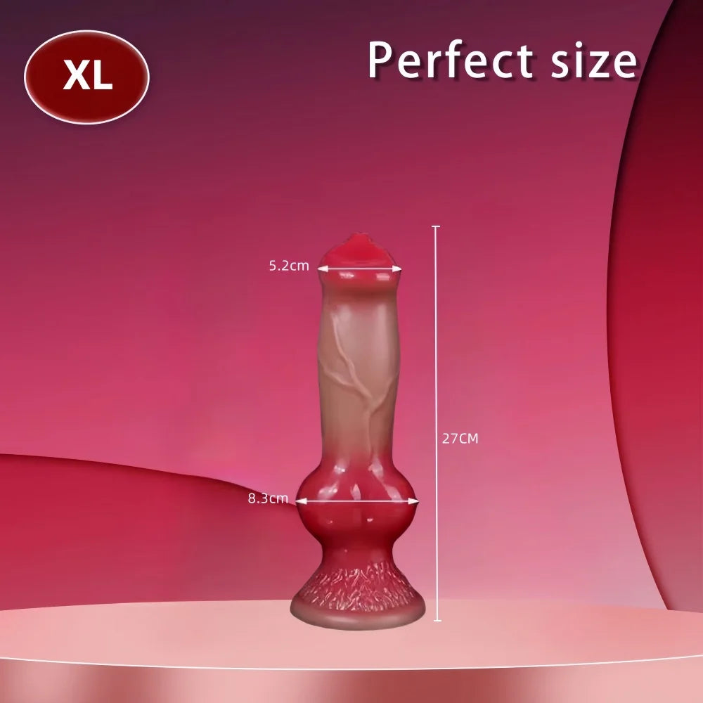 Realistic Animal Dog Dildo Soft Silicone Vaginal Vestibule Plug With Suction Cup Prostate Massager Male Female Masturbator