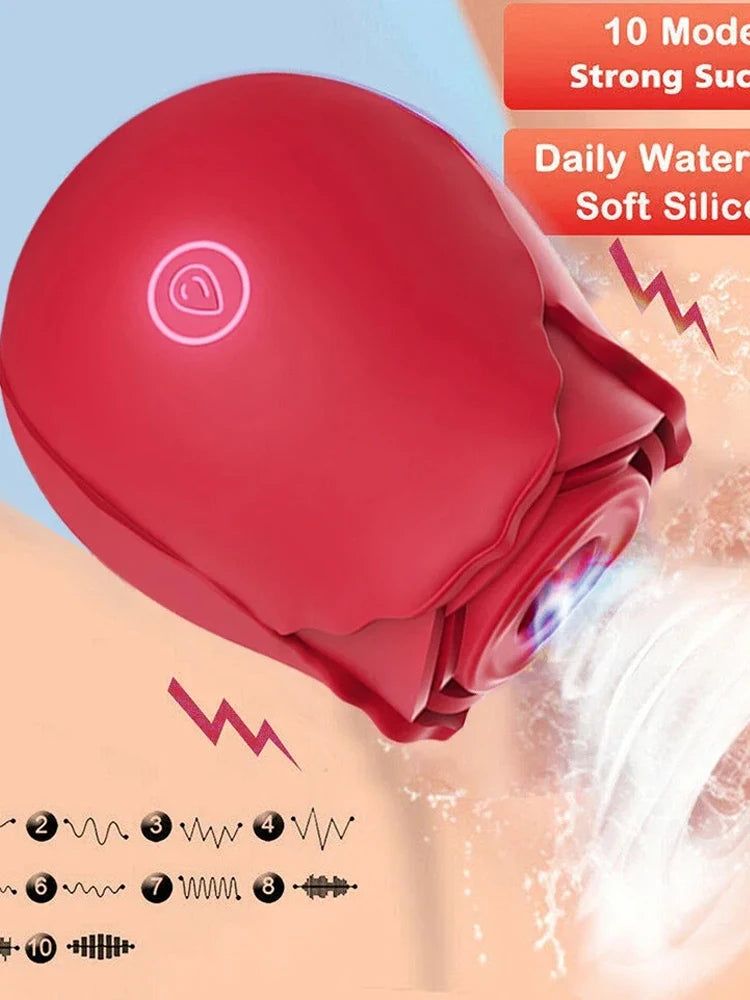 Rose Vibrator Toy For Women Vacuum Stimulator Oral Nipple Clit Sucker Female Sex Toys Goods for Female Adults