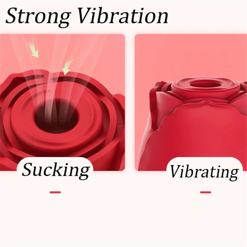Rose Vibrator Toy For Women Vacuum Stimulator Oral Nipple Clit Sucker Female Sex Toys Goods for Female Adults