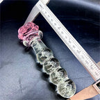 Luminous Glass Dildo Rose Anal Plug Glow in The Dark Butt Plug Anal Beads Penetration Anal Couples Play Adult Sex Toy