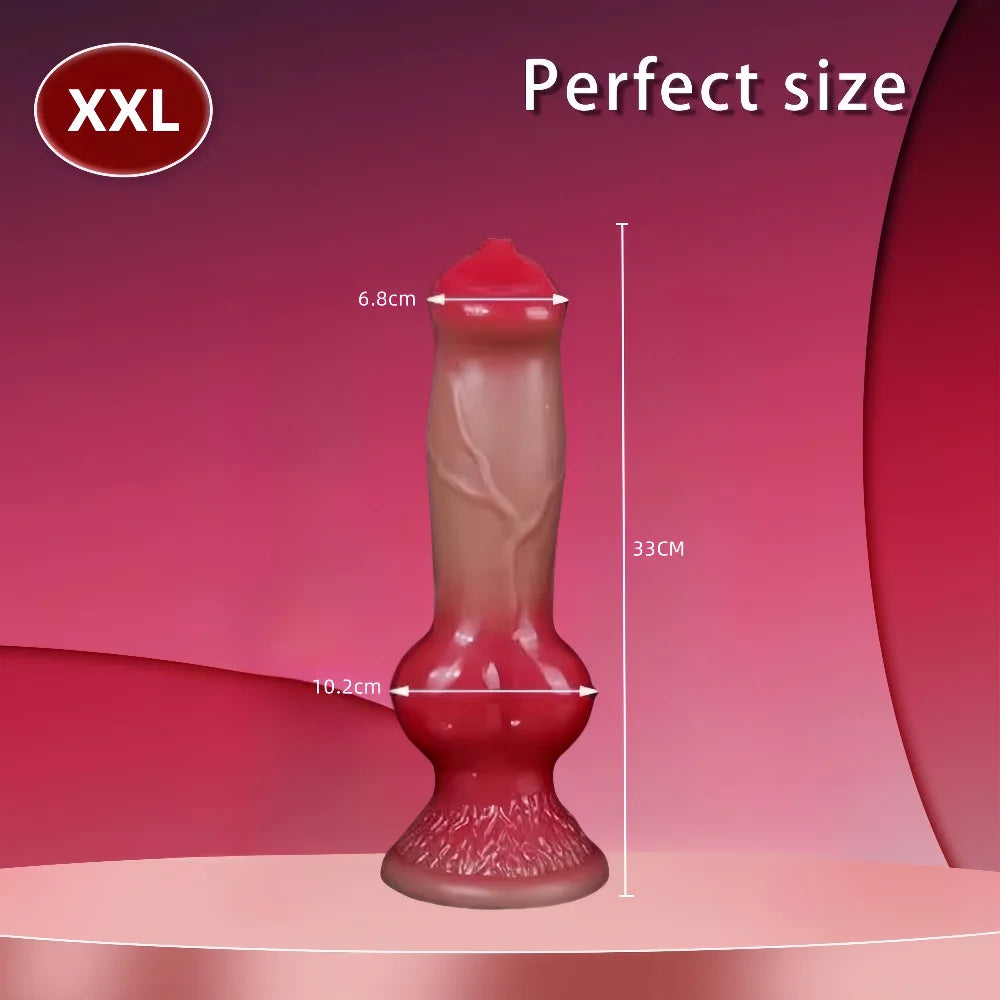 Realistic Animal Dog Dildo Soft Silicone Vaginal Vestibule Plug With Suction Cup Prostate Massager Male Female Masturbator