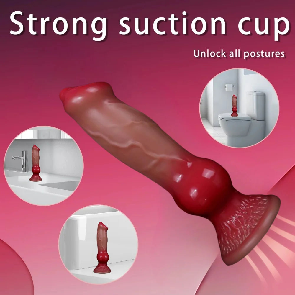 Realistic Animal Dog Dildo Soft Silicone Vaginal Vestibule Plug With Suction Cup Prostate Massager Male Female Masturbator