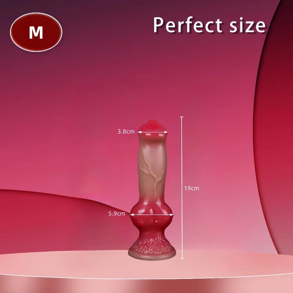Realistic Animal Dog Dildo Soft Silicone Vaginal Vestibule Plug With Suction Cup Prostate Massager Male Female Masturbator