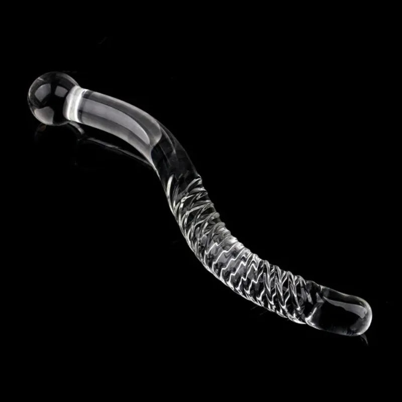 Glass Dildos Wand Crystal Sex Toys Anal Plugs Vagina Stimulator Curve Glass Self-Pleasure Erotic Glass Sex Toys