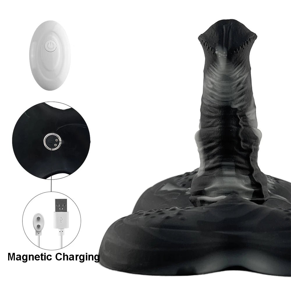 Horse Dildo Vibrator 2 in 1 Silicone Butt Plug Animal Penis G-spot Stimulator Hands-free Masturbation Sex Toys for Women Lesbian