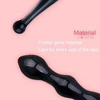 Black Crystal Glass Toys Dildo Anal Plug Gay Sex Toys Double Anal Beads For Men/Women Vaginal Anal Dilation Butt Plug