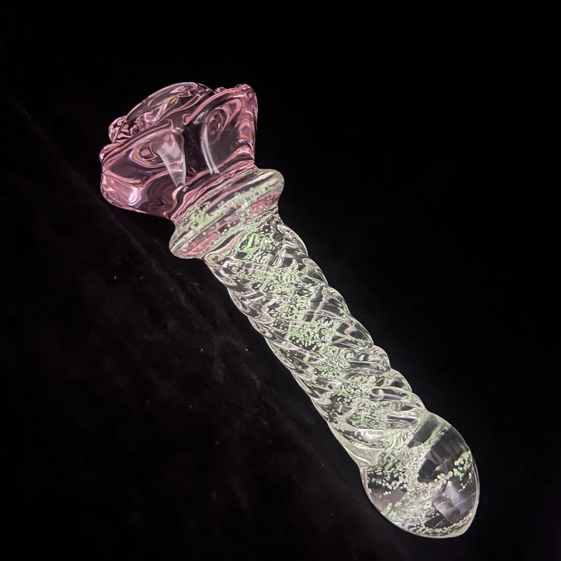 Luminous Glass Dildo Rose Anal Plug Glow in The Dark Butt Plug Anal Beads Penetration Anal Couples Play Adult Sex Toy