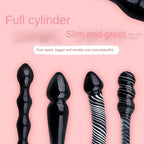 Black Crystal Glass Toys Dildo Anal Plug Gay Sex Toys Double Anal Beads For Men/Women Vaginal Anal Dilation Butt Plug