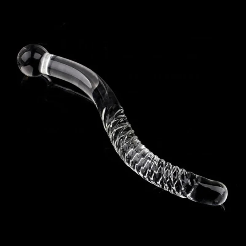 Glass Dildos Wand Crystal Sex Toys Anal Plugs Vagina Stimulator Curve Glass Self-Pleasure Erotic Glass Sex Toys