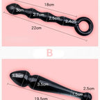 Black Crystal Glass Toys Dildo Anal Plug Gay Sex Toys Double Anal Beads For Men/Women Vaginal Anal Dilation Butt Plug