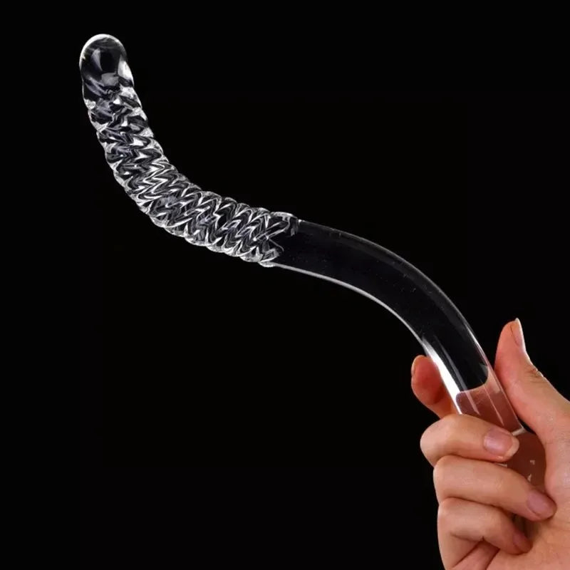 Glass Dildos Wand Crystal Sex Toys Anal Plugs Vagina Stimulator Curve Glass Self-Pleasure Erotic Glass Sex Toys