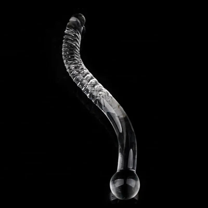 Glass Dildos Wand Crystal Sex Toys Anal Plugs Vagina Stimulator Curve Glass Self-Pleasure Erotic Glass Sex Toys