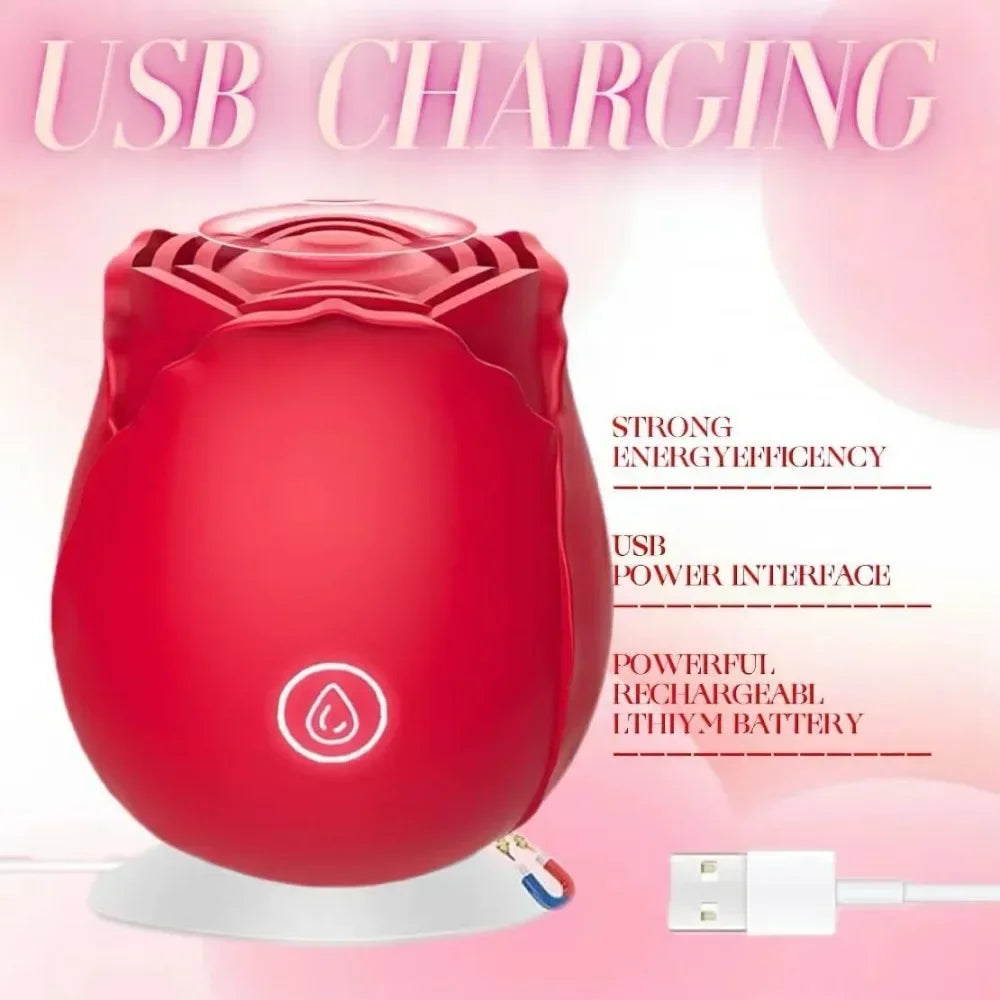 Rose Vibrator Toy For Women Vacuum Stimulator Oral Nipple Clit Sucker Female Sex Toys Goods for Female Adults