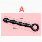 Black Crystal Glass Toys Dildo Anal Plug Gay Sex Toys Double Anal Beads For Men/Women Vaginal Anal Dilation Butt Plug